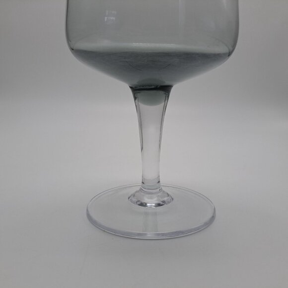 Serenity Gray Smoke Glass Wine Goblet With Clear Stemware - Picture 2 of 11